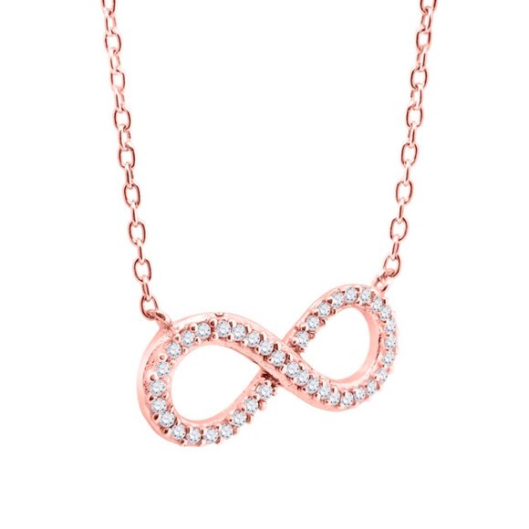 0.25Ct Moissanit Diamond Infinity Pendant Necklace - Picture 2 of 3